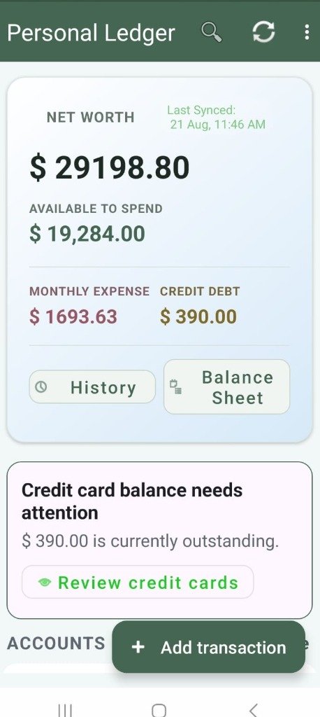 Personal Ledger Dashboard